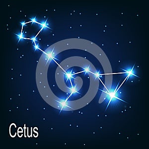 The constellation Cetus star in the night sky.