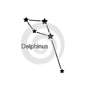 Constellation Delphinus, vector illustration