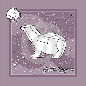 The constellation Draco star in the night sky