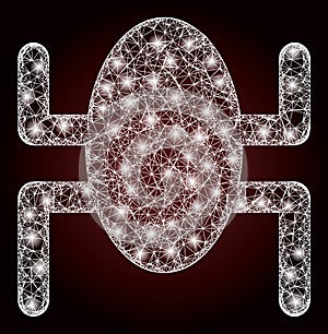 Constellation Hatched Mesh Bug with Light Spots