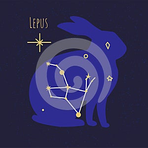 Constellation of lepus, star forming rabbit shape