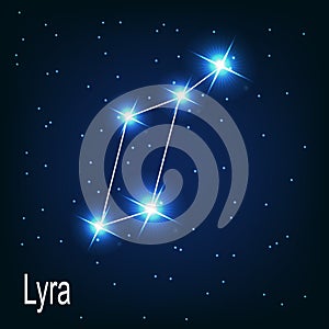 The constellation Lyra star in the night sky. photo