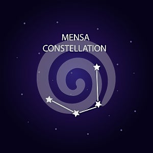 The constellation of Mensa with bright stars. Vector illustration. photo