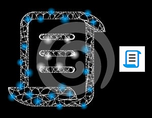 Bright Network Page Scroll Mesh Icon with Sparkles