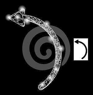 Bright Network Rotate Left Mesh Icon with Glare Spots