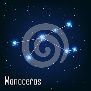 The constellation Monoceros star in the night