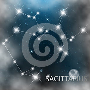 Constellation sign bright stars in cosmos