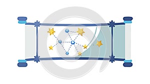 Constellation Star Map on Ancient Scroll Vector, vector design Generative AI