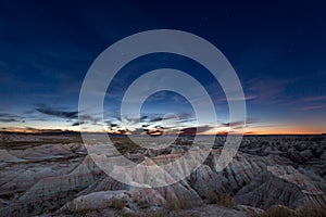 Constellation of Ursa Major over badlands