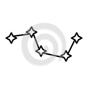 Constellation Ursa Major thin line icon. Big dipper constellation vector illustration isolated on white. The great bear