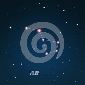 Constellation Volans scheme in starry sky Space