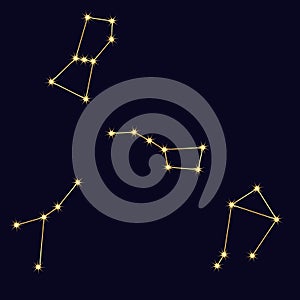 Constellations. The stars in the sky. Vector illustration