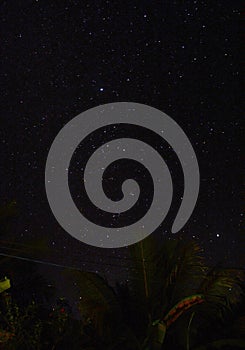 Constellations in a clear night sky