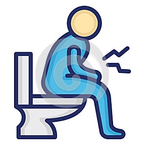 Constipation Isolated Vector Icon that can be easily modified or edit