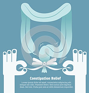 Constipation relief, Sign and symbol