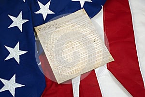 Constitution on American Flag, Horizontal