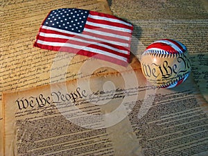 Constitution Baseball and Flag