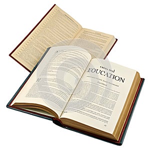 Constitution book learning isolated on white background