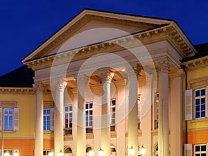 Constitution Building Columns karlsruhe at night