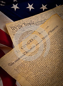 Constitution and Declaration on a flag