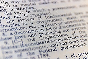 Constitution dictionary definition closeup II