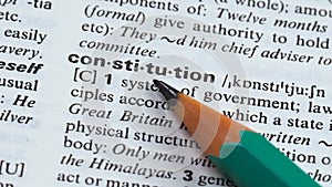 Constitution word in english vocabulary main state principals granting democracy