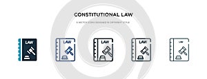 Constitutional law icon in different style vector illustration. two colored and black constitutional law vector icons designed in
