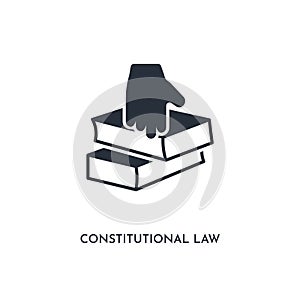 Constitutional law icon. simple element illustration. isolated trendy filled constitutional law icon on white background. can be