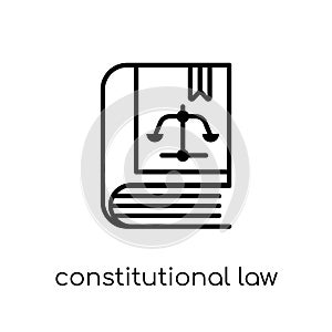 constitutional law icon. Trendy modern flat linear vector constitutional law icon on white background from thin line law and just