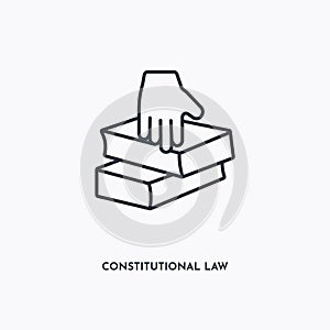 Constitutional law outline icon. Simple linear element illustration. Isolated line Constitutional law icon on white background.