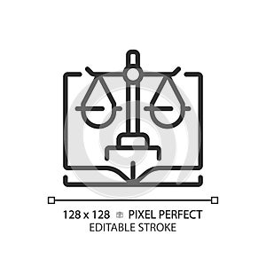 Constitutional law pixel perfect linear icon