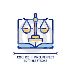 Constitutional law pixel perfect RGB color icon