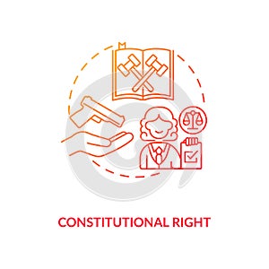 Constitutional right red gradient concept icon