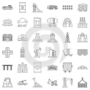 Constraction icons set, outline style photo