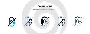 Constraint icon in different style vector illustration. two colored and black constraint vector icons designed in filled, outline