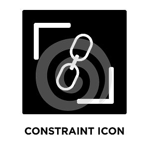 Constraint icon vector isolated on white background, logo concept of Constraint sign on transparent background, black filled