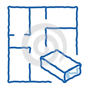 Construct House doodle icon hand drawn illustration