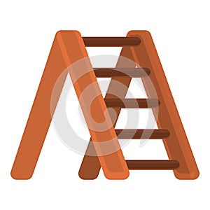 Construct ladder icon, cartoon style