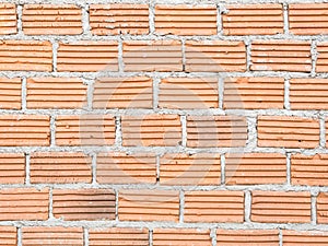 Construct red brick wall photo