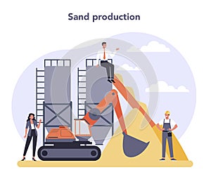 Constructin material production industry. Sand production. Building