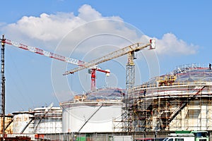 Constructing storage tanks photo