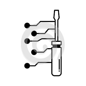 Constructing tool half glyph vector icon which can easily modify or edit