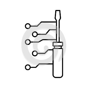 Constructing tool Outline vector icon which can easily modify or edit