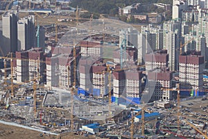 Construction of apartment buildings in Seoul