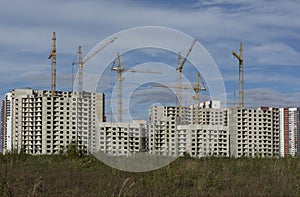 Construction of apartment buildingsconstruction equipment, crane