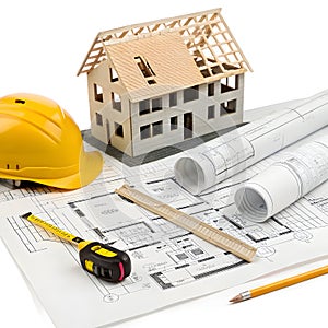 Construction architecture building development isolated on white background