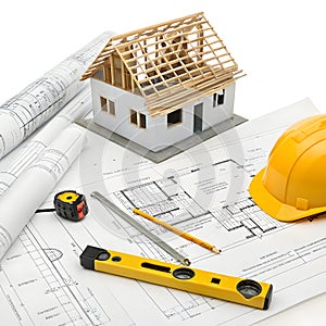 Construction architecture building development isolated on white background