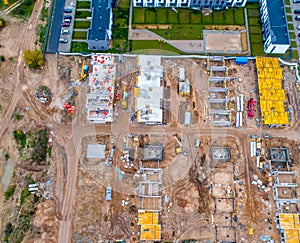 Construction area, aerial view