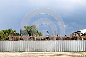 Construction area, people are working at construction area, site workers construction, mason worker site