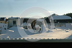 Construction area in winter